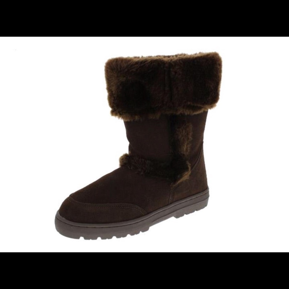 Womens Witty Fold-Over Faux Fur Mid-Calf Boots